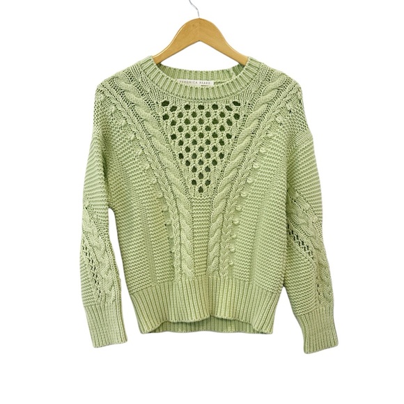 Veronica Beard Light Green Cable Knit Sweater - Picture 4 of 6